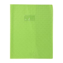 Protège-cahier - Vert clair - 24x32cm - Grand cahier - Plastique souple - Porte-étiquette
