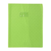Protège-cahier - Vert clair - 24x32cm - Grand cahier - Plastique souple - Porte-étiquette