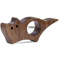 Bague de lecture en bois de noyer massif motif chaton