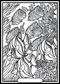 Tableau velours a colorier POISSONS EXOTIQUES Sericolor