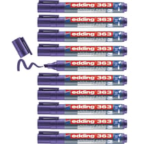 10 Marqueurs pour tableaux blancs EDDING 363 - Violet - Pointe biseautée 1-5 mm - Rechargeable