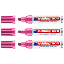 Lot de 3 marqueurs permanents - EDDING - Pointe biseautée 2-7 mm - Rose