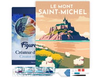 Diamond Painting Broderie Diamant Figured’Art 40x50cm toile tendue sur châssis en bois - diamants carrés - Affiche Poster Mont Saint-Michel
