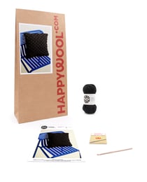 Kit Crochet Housse de coussin Dan NOIR TU