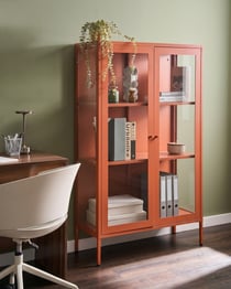 Armoire vitrine Acier Marron doré NASH - Beliani