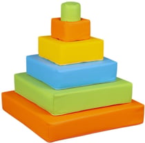 Pyramide - lot de 6 gros blocs jaune vert bleu orange - Velinda