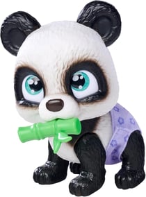 Smoby - Pamper Petz - Panda a adopter - 4 accessoires - Articulé - Bois et fais pipi - Certificat d'adoption - Des 3 ans