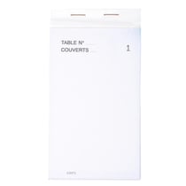 Bloc Maître d'Hôtel 50 feuillets autocopiants numérotés en tripli - Format 8x15 cm - Blanc - x 50 - Exacompta