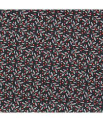 Tissu popelin Flua fraisiers en coton BIO de 150 cm de largeur Bleu vendu par 50 cm