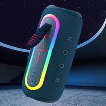 Enceinte Bluetooth Portable Puissante Avec Basses Profondes Et LED Colorées Bleu YONIS