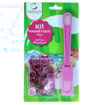 Kit baton magnetique rose + 100 pions de loto - ramasse jetons - cartaloto