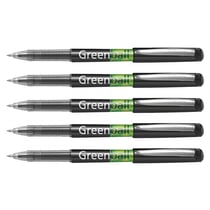 Lot de 5 Stylos roller encre liquide Pilot Greenball 7 Pointe moyenne Noir