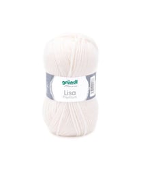 Fil à tricoter LISA PREMIUM UNI - Grundl 02 Ecru