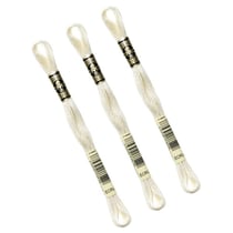 Lot de 3 échevettes 8m DMC Fil à broder mouliné 117 100% coton écru