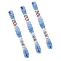 Lot de 3 échevettes 10m DMC Fil retors mat canevas tapisserie 100% coton bleu 2799