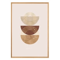 Tableau mural encadré formes et doré 65x97 cm