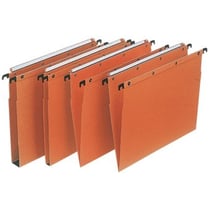 Boite de 25 dossiers suspendus tiroir defi flex fond V 220g orange