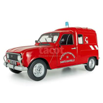 Voiture miniature de collection - Renault R4 F4 Fourgonnette Pompiers 1976 - Solido 1/18