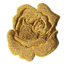 Ecusson thermocollant Rose or - lurex 4cmx5cm
