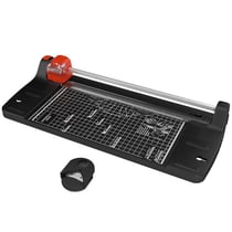 ACROPAQ Massicot A4 12 feuilles- Coupe Papier en 4 patrons (coupes droits, ondulés, pliés et perforés)- Arrondisseur de coins- Pliable