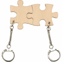 Set 2 porte-clés puzzle 4x5,5 cm - bois - Artemio