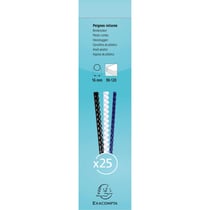 Boite 25 reliures spirales plastique 16mm - Blanc - Exacompta