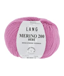 Pelote de laine à tricoter pour layette MERINO 200 BEBE - Lang Yarns 319 Rose
