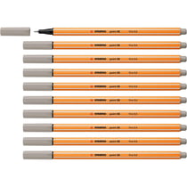 Lot de 10 Feutres à pointe fine 0,4 mm STABILO gris perle