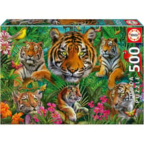 Puzzle 500 pièces - Les tigres dans la jungle - Educa - 48x34cm - Adulte/Enfant