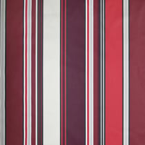Tissu Toile Cretonne enduit  rayé vertical Nauti sur fond Bordeaux - Au mètre
