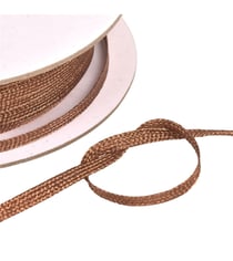 Bobine 50m cordon métallique marron café