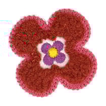 Ecusson thermocollant fleur bordeaux 4x4cm