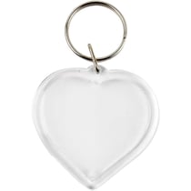 Porte-clé transparent pour photo - Coeur 40 mm - 25 pcs