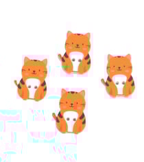 Lot de 6 boutons chat 2 trous chat roux tigré en bois 27mm
