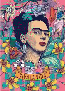 Puzzle femme et les fleurs viva la vida 500 pieces - collection frida kahlo - educa - 19251