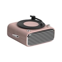 Enceinte Bluetooth Rétro Vinyle Portable Son Stéréo Autonomie Longue Rose YONIS