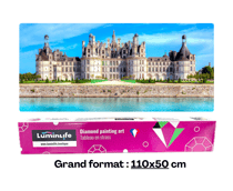 Diamond Painting Broderie Diamant LUMINLIFE 110x50cm, 5D, diamants ronds - Château de Chambord