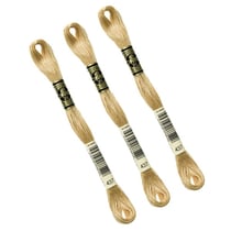 Lot de 3 échevettes 8m DMC Fil à broder mouliné 117 100% coton jaune ocre clair 437