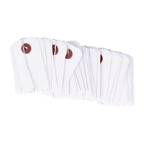 150 mini étiquettes blanches avec fil métallique 3 x 5,5 cm