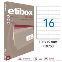 Apli 119753 x5 - Etiquettes blanches format 105 x 35 mm - Carnet de 5 boites Réf.119753