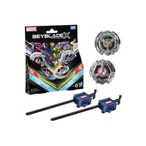 Beyblade X Marvel Collab Multipack Miles Morales vs Green Goblin 1-60GN/9-80HT (2 toupies + 2 lanceurs)