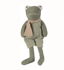 Jeremy la grenouille Peluche en coton tricote - Egmont Toys - Blanc