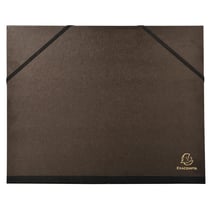 Carton à dessin kraft noir vernis avec élastiques 26x33 cm - Pour formats A4 et 24x32 cm - Noir - x 10 - Exacompta