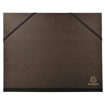Carton à dessin kraft noir vernis avec élastiques 26x33 cm - Pour formats A4 et 24x32 cm - Noir - x 10 - Exacompta