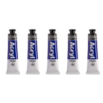 Lot de 5 Tubes Aluminium 18ml Peinture Acrylique Turquoise 500 PRIMO