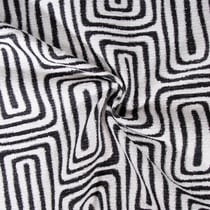 Tissu Jacquard d'ameublement tissé teint Gobi noir sur fond Blanc