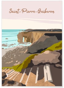 Affiche ville Saint-Pierre-Quiberon | A3 : 29,7x42cm