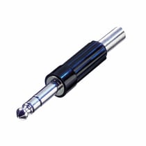 Neutrik Connecteur Stéréo 6.35mm Prise à 3 Pôles 1/4" avec Poignée en Plastique Argent