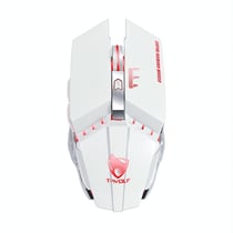 Souris Sans Fil Rechargeable 1600 DPI 6 Boutons Lumière Colorée Gaming Bureau Blanc YONIS