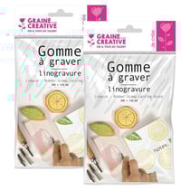2 plaques de gomme à graver pour linogravure - 15 x 10 cm